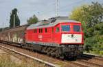 232 904-3 mit Ganzzug Schiebewandwagen (Papierzug) am 21.08.13 Berlin-Karow.