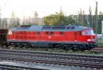 233 636-0 mit einem Ganzzug offener Sch�ttgutwagen Richtung Berlin-Spandau am fr�hen Morgen des 22.09.10 Berlin-Beusselstr.