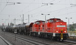 Doppeltraktion 298 320-3 + 298 322-9 mit gemischtem Güterzug am 27.07.16 Bf.