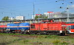298 316-1 mit Übergabe-Güterzug am 27.04.17 Durchfahrt Bf.