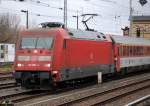 101 097-4 mit den tschechischen EC-Wagen Richtung Berlin-Rummelsburg, 11.11.10 Berlin Greifswalder Str.