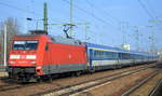 101 039-6 mit tschechischer EC-Wagengarnitur am 16.02.17 Bf.