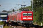 RE3 nach Elsterwerda mit 112 120 Richtung Berlin-Gesundbrunnen, 24.07.13 Berlin-Karow.