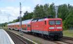 RE5 nach Falkenberg mit 112 188 am 24.06.14 Mühlenbeck/Mönchmühle.