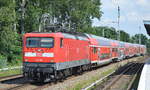 RE5 nach Roastock Hbf. mit 112 104 am 07.07.17 Mühlenbeck bei Berlin