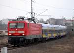 Ungew�hnlich, 114 016-9 mit dem regul�ren InterConnex (X 68904) Richtung Leipzig heute bei der Enfahrt Bhf.