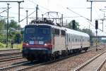 115 509-2 mit zwei IC-Personenwagen (PbZ) am 23.07.12 Bhf.