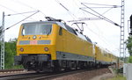 DB Netz mit Gleismesszug angschoben von 120 160-7 am 18.07.16 Berlin-Wuhlheide.