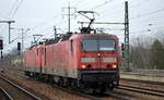 Doppeltraktion 143 326-7 + 143 354-9 am 22.01.18 Durchfahrt Bf.