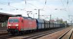 145 059-2 mit einem gemischten Güterzug am 08.04.14 Durchfahrt Bhf.
