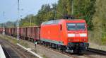 145 039-4 mit Ganzzug offener Güterwagen Richtung Karower Kreuz Berlin am 14.10.14 Mühlenbeck/Mönchmühle b.Berlin.