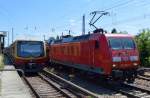 145 063-4 fährt nach einer längeren Pause im Gbf.