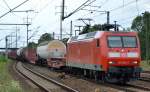 145 034-5 mit einem gemischten Güterzug am 23.07.15 Bhf.