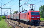 145 057-6 mit Güterzug für Stahlcoiltransporte am 29.06.16 Bf.
