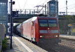 145 007-1 mit Kesselwagenzug (leer) Richtung Stendell am 21.09.17 Bf.