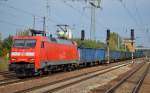 152 019-6 mit Ganzzug polnischer offener Güterwagen am 02.10.14 Bhf.