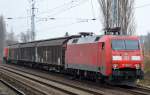 152 018-8 am ende diese Zuges gezogen von 298 329-4 am 03.12.14 berlin-Karow.
