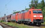 Doppeltraktion 152 106-1 + 152 XX6-6 mit Erzzug am 21.08.15 Richtung Karower Kreuz Berlin in Mühlenbeck/Mönchmühle bei Berlin.