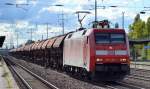152 125-1 mi einem Ganzzug gedeckter Schüttgutwagen am 27.09.15 Bhf.