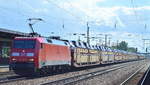 152 005-5 mit PKW-Transportzug am 06.07.16 Bf.