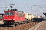 155 159-7 mit einem gemischten G�terzug, 28.02.11 Bhf.