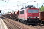 155 108-4 mit einem Ganzzug Sch�ttgutwagen, 19.07.11 Bhf.