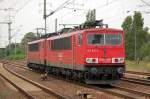 Kleiner Lokzug gezogen von 155 270-2 und hintendran 155 081-3, 17.08.11 Bhf.