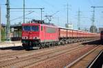 155 175-3 mit Ganzzug Sch�ttgutkippwagen, 28.09.11 Bhf.