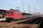 155 206-6 mit gemischtem G�terzug mit Stahlwaren aus Polen, 06.03.12 Bhf.