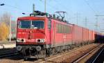 155 118-3 mit Containerzug am 14.11.12 Bhf.