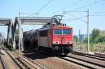 155 065-6 mit Kesselzug Richtung Innenstadt, 15.05.13 Berlin-Pankow.