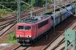155 271-0 mit Ganzzug polnischer Sch�ttgutwagen Richtung Berlin-Gesundbrunnen, 19.07.13 Berlin-Putlitzbr�cke.