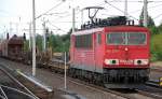 155 237-1 mit gemischtem G�terzug am 21.08.13 Berlin-Blankenburg.