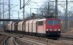 155 269-4 mit einem gemischten Güterzug am 04.01.14 Bhf.