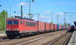 155 253-8 mit Containerzug am 04.05.15 Durchfahrt Bhf.