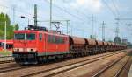 155 204-1 mit Ganzzug Schüttgutwagen am 16.07.15 Bhf.