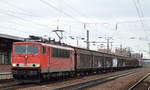 155 178-7 mit einem relativ kurzen gemischten Güterzug am 07.03.17 Bf.