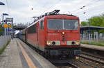 155 269-4 mit polnischem Schüttgutwagenzug am 03.05.17 Bf.
