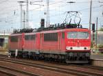 155 142-3 mit Lokzug 140�r + 155�r am Haken, 17.08.08 Bhf.