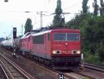 155 236-3 mit Ludmilla und Gasdruckkkesselwagenzug am haken Richtung Karower Kreuz Berlin, Winter 07/08.