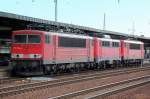 Am Ende eines Lokzuges befand sich 155 014-4 am 17.08.08 im Bhf.