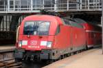 182 012-5 mit dem RE7 nach Wittenberge bei der Ausfahrt Bhf.