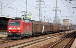 185 192-2 mit Ganzzug Schiebewandwagen, 20.03.12 Bhf.