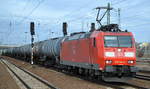 185 146-8 mit Kesselwagenzug (Benzin) am 16.03.17 Bf.