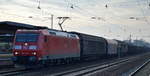 185 177-3 mit gemischtem Güterzug am 07.02.18 Bf. Flughafen Berlin-Schönefeld.