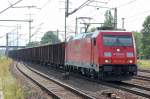 185 249-0 mit Ganzzug offener G�terwagen mit dem Ziel Stendell Anschluss PCK Schwedt am 11.07.11 Bhf.