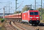 185 268-0 mit Ganzzug Sch�ttgutkippwagen, 07.10.11 Bhf.