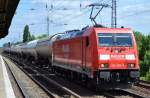 185 299-5 mit Kesselwagenzug am 09.06.15 Berlin-Karow.