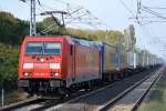 185 303-5 mit KLV-Zug am 06.10.14 Berlin-Hohenschönhausen.