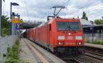 Doppeltraktion 185 368-8 + 185 396-9 mit Erzzug am 16.06.15 Durchfahrt Bhf.